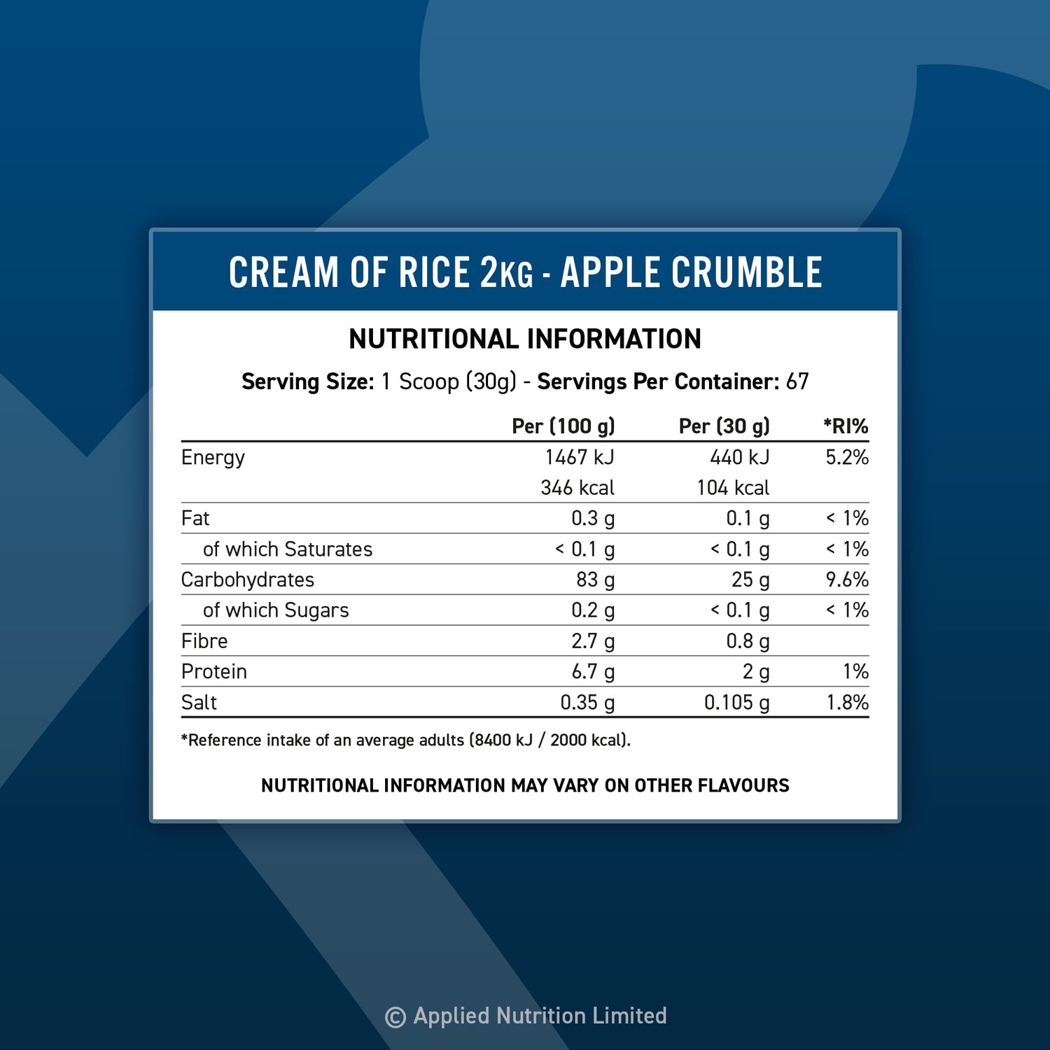 APPLIED NUTRITION Cream of Rice