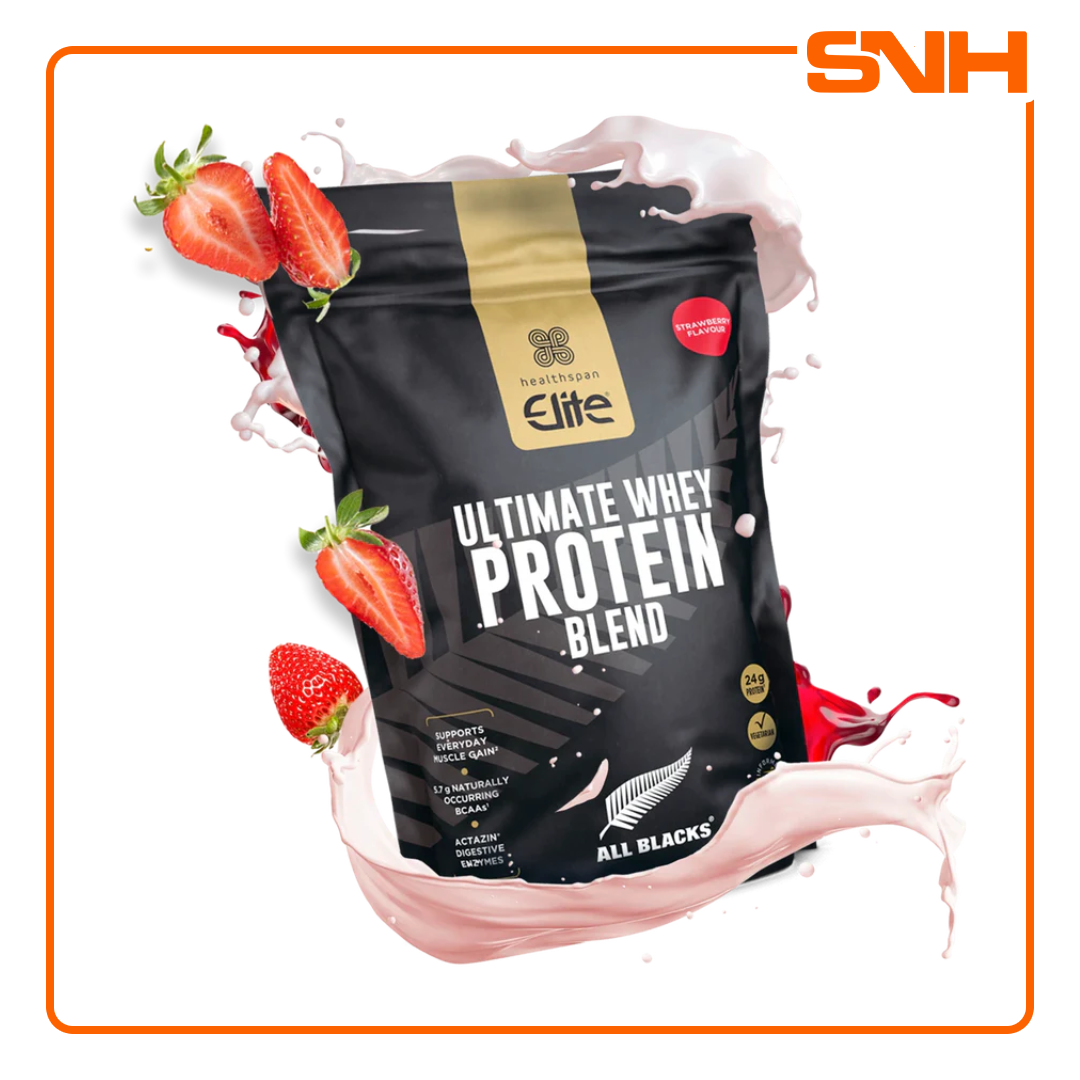 Healthspan Elite All Blacks Ultimate Whey Protein Blend strawberry whey protein in Sri Lanka, 21 servings Informed-Sport certified