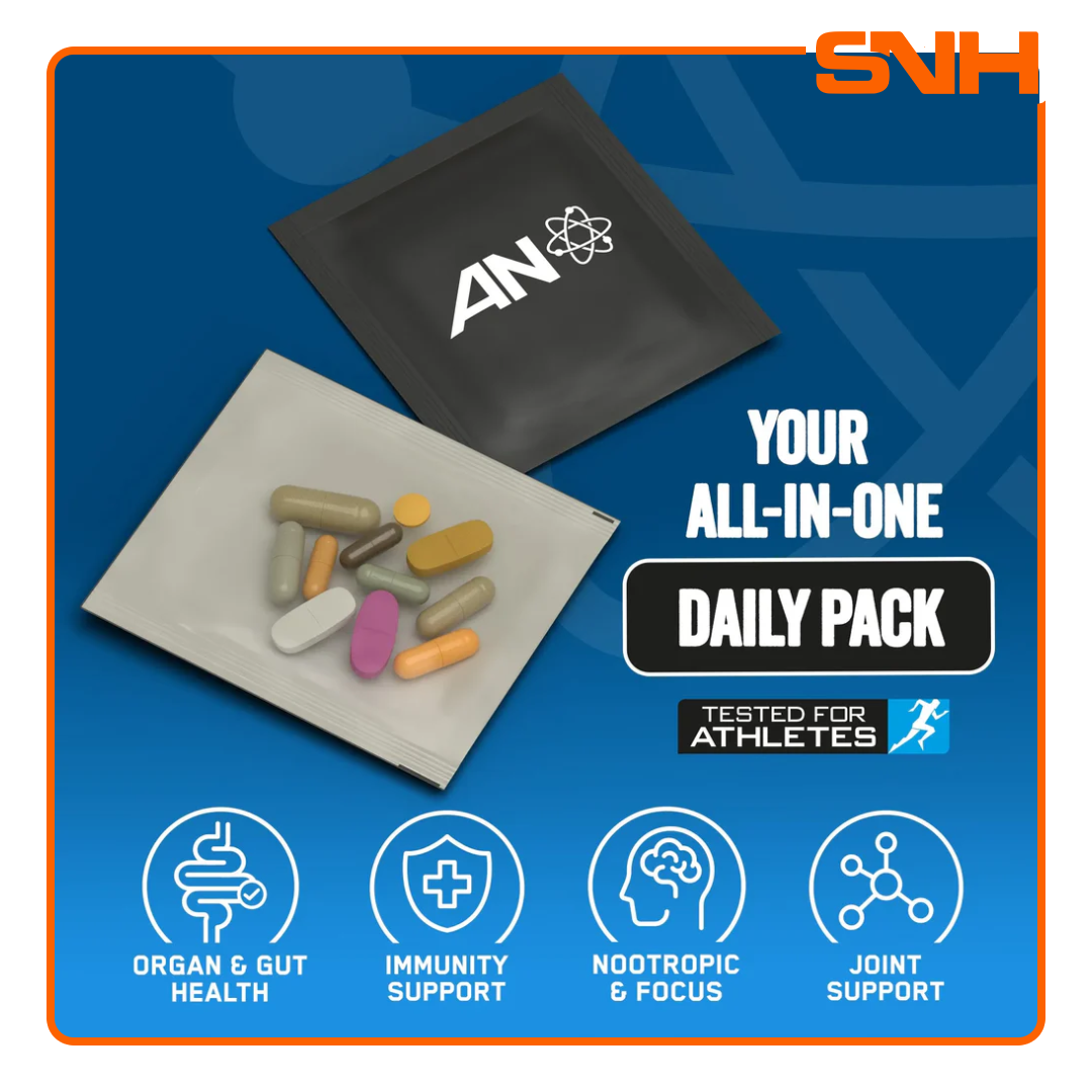 Applied Nutrition Black Stak Health Pack tub, UK-made comprehensive daily health pack with multi-vitamin, omega, joint, and antioxidant support