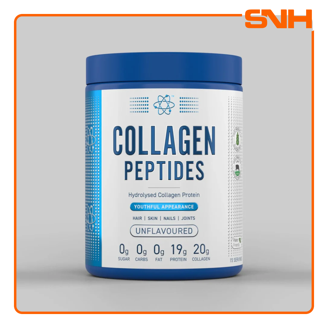 Applied Nutrition Collagen Peptides 300g tub, UK-made halal pure hydrolysed bovine collagen supplement with 20g per serving and neutral flavour