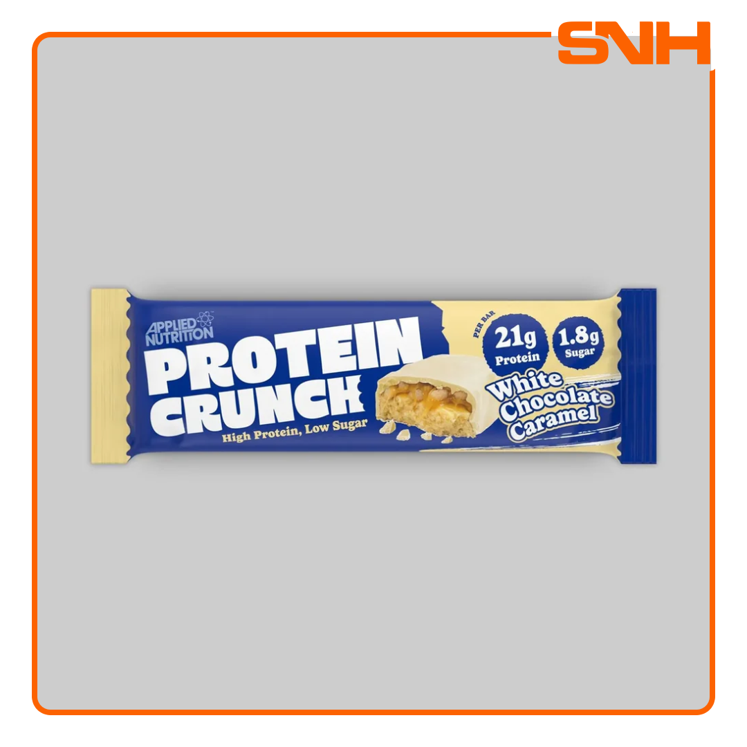 Applied Nutrition Crunch Protein Bar 62g, UK-made HFSS compliant protein bar with soft protein base and crispy crunch layer for daily macros
