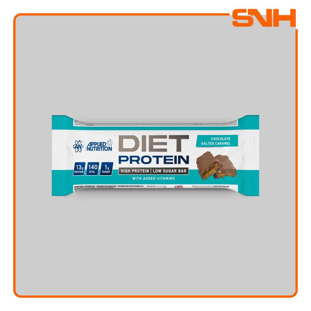 Applied Nutrition Diet Protein Bar, UK-made high-protein, calorie-controlled diet protein bar for cutting phases and daily macro support