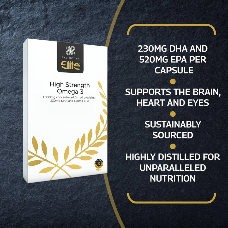 HEALTHSPAN ELITE High Strength Omega 3 1000mg - Sports Nutrition Hub