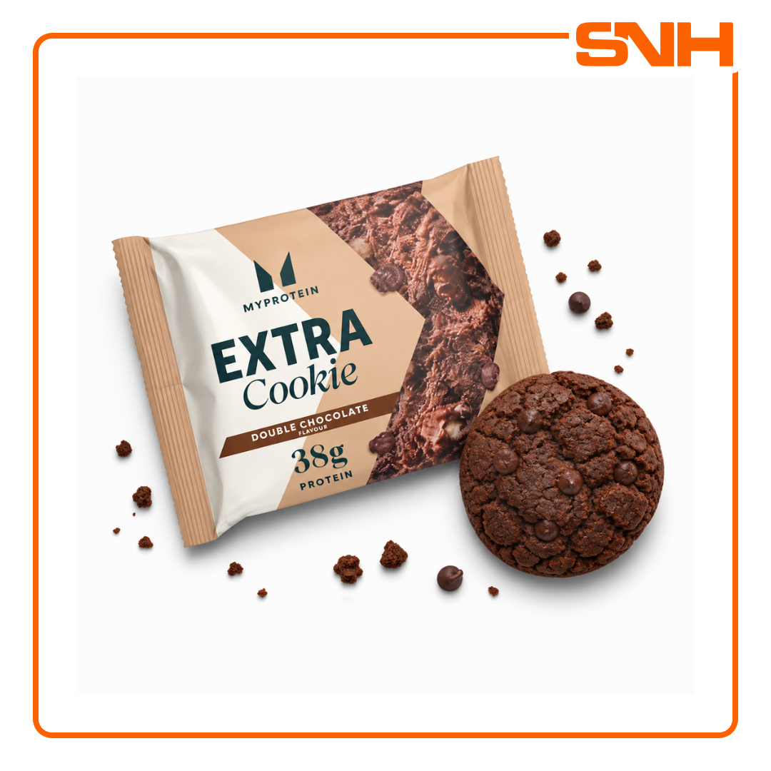 Myprotein Extra Protein Cookie protein snack, soft-baked cookie with 38g protein and 20g carbs per cookie in indulgent flavours