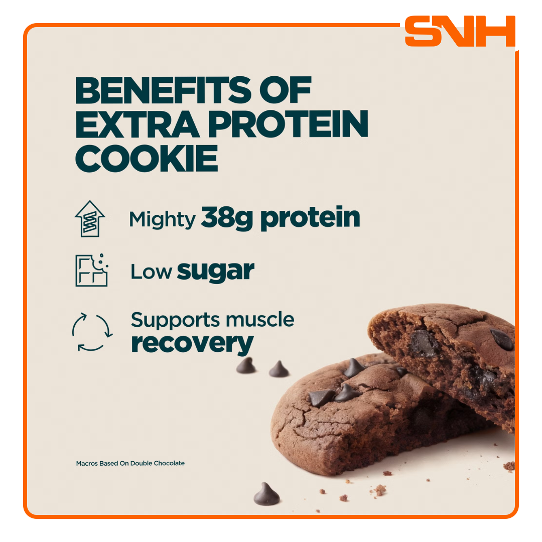 Myprotein Extra Protein Cookie protein snack, soft-baked cookie with 38g protein and 20g carbs per cookie in indulgent flavours