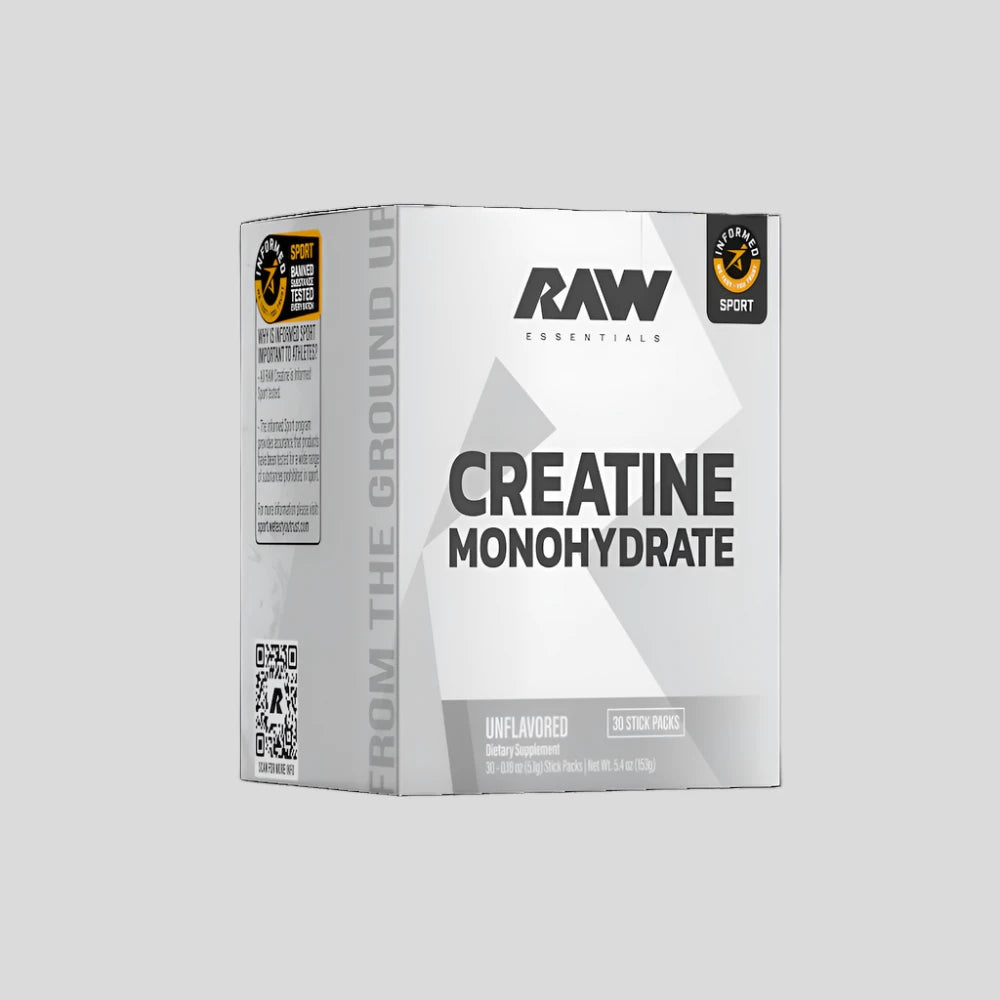 RAW NUTRITION Creatine Monohydrate 30 Stick Pack - Sports Nutrition Hub