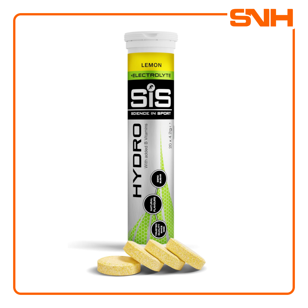 Science In Sport GO Hydro Tablets, UK-made effervescent electrolyte hydro tablets with 30mmol/L sodium per 500ml serving
