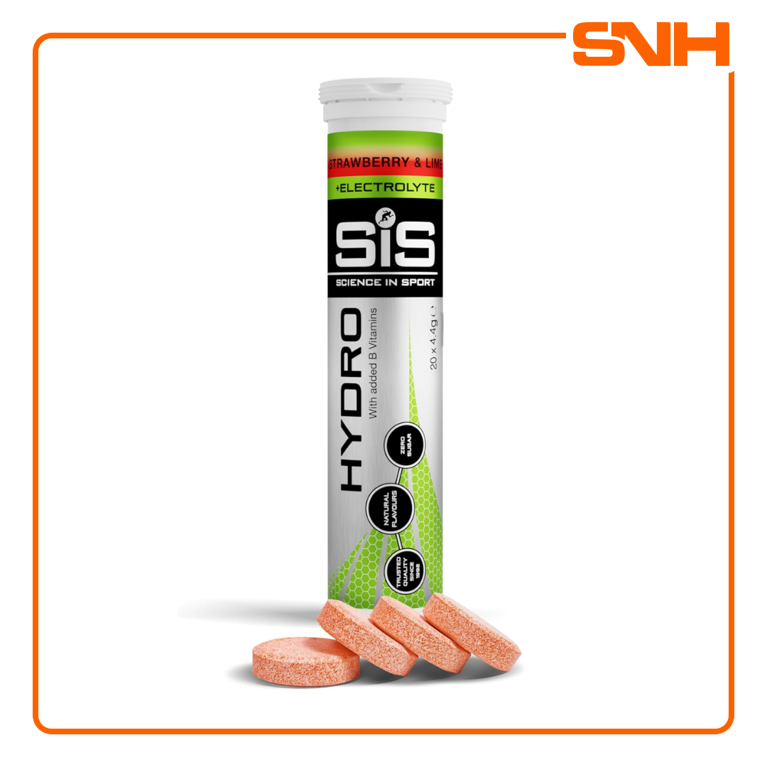 Science In Sport GO Hydro Tablets, UK-made effervescent electrolyte hydro tablets with 30mmol/L sodium per 500ml serving