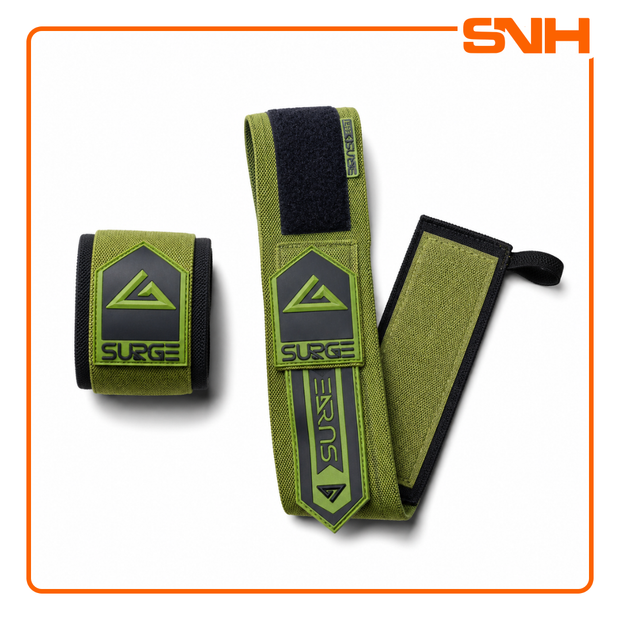 SURGE Wrist Wraps | 18'' Weightlifting Wrist Support - ARMY GREEN