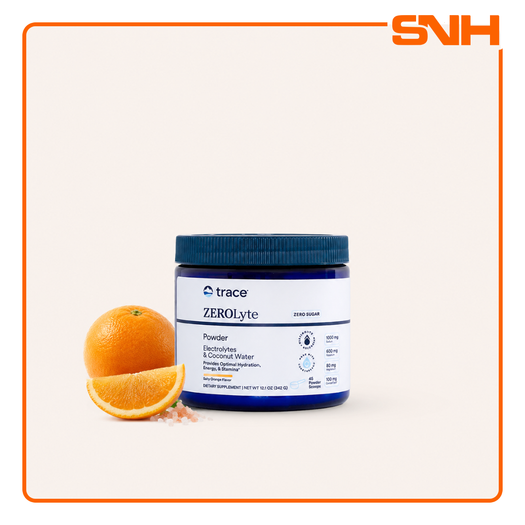 Trace ZeroLyte Canister, US-made daily electrolyte and trace minerals drink mix with ancient sea salt and coconut water powder