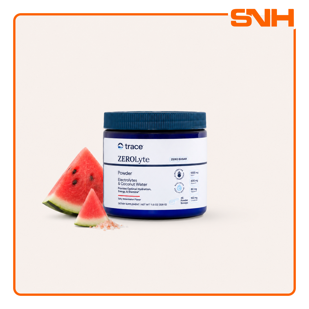 Trace ZeroLyte Canister, US-made daily electrolyte and trace minerals drink mix with ancient sea salt and coconut water powder