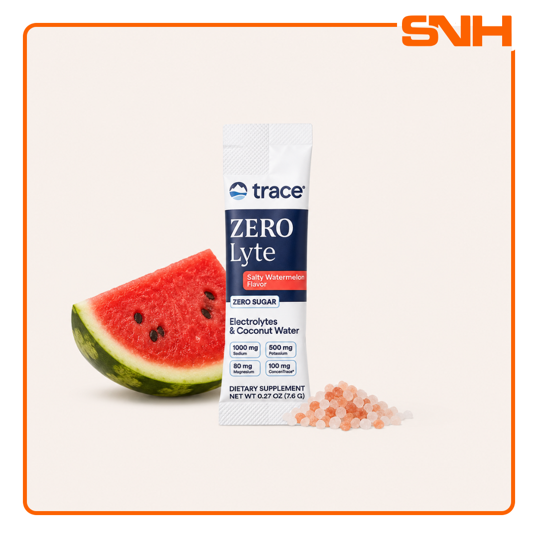 Trace ZeroLyte Stick Packs, US-made portable single-serving electrolyte and trace minerals drink mix with ancient sea salt and coconut water