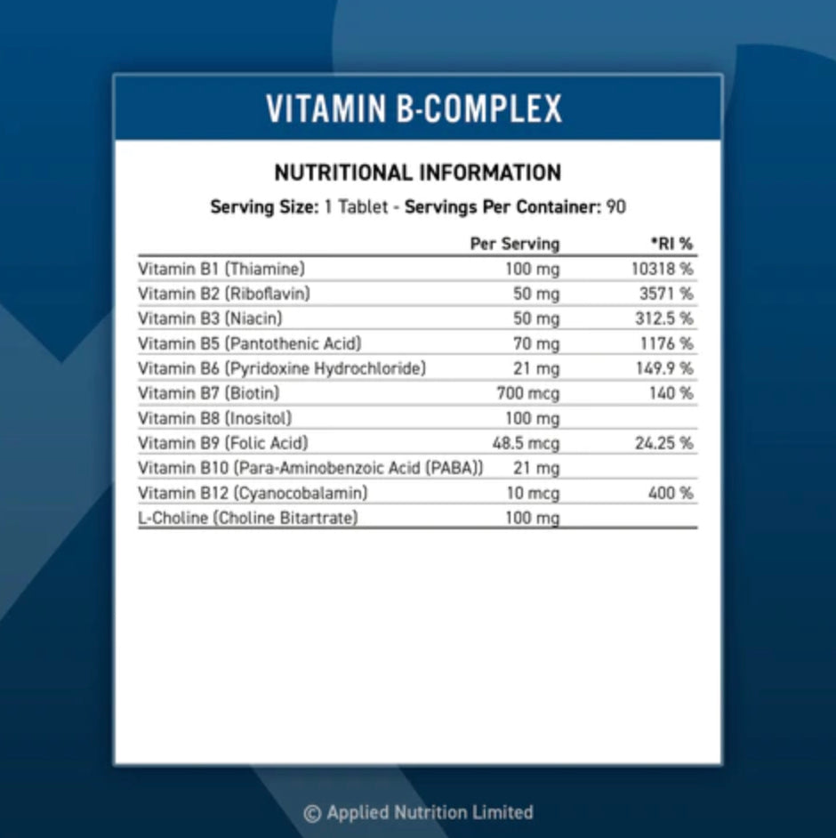 Applied Nutrition Vitamin-B Complex - Sports Nutrition Hub