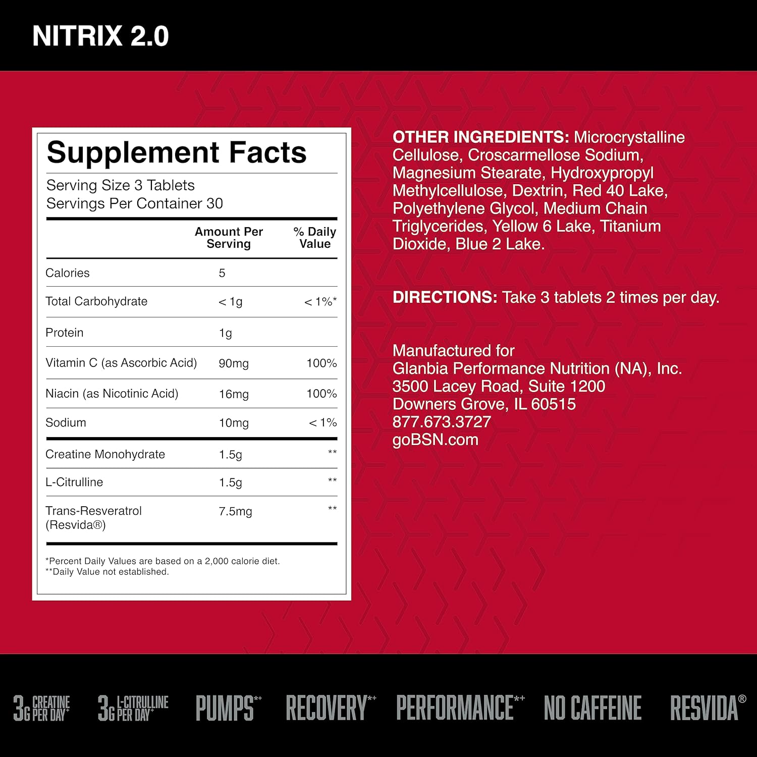 BSN Nitrix 2.0 (180 Tablets)