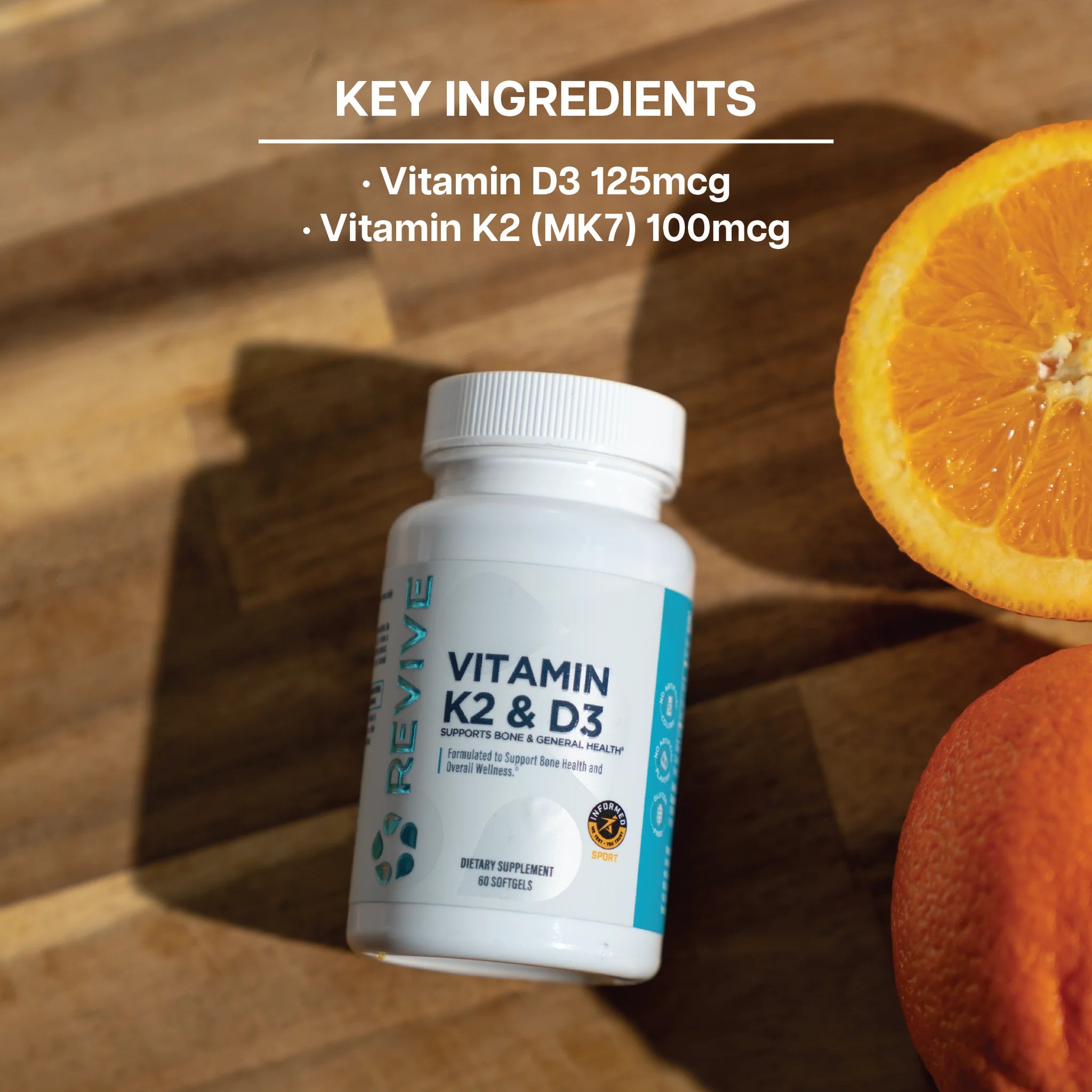 REVIVE Vitamin K2 & D3 (5000 IU) - Sports Nutrition Hub 