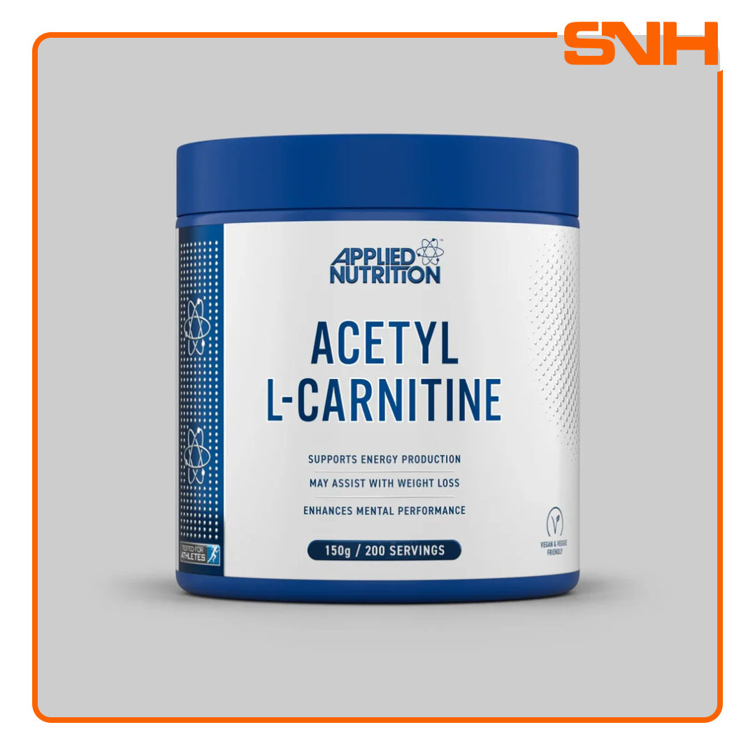 Applied Nutrition Acetyl L-Carnitine 150g tub, UK-made halal pure acetyl L-Carnitine powder for energy boost and fat metabolism support