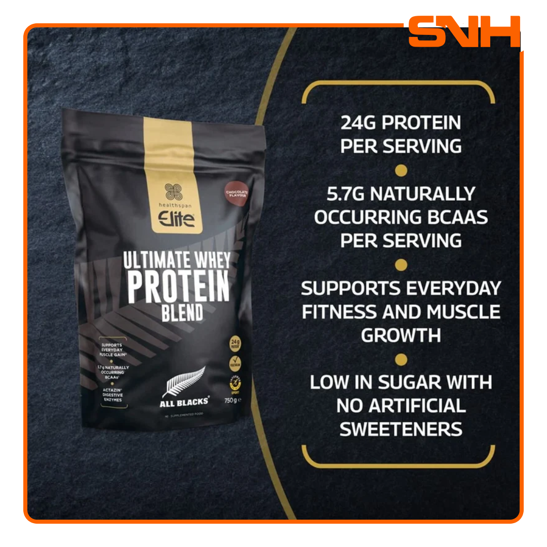 Healthspan Elite All Blacks Ultimate Whey Protein Blend strawberry whey protein in Sri Lanka, 21 servings Informed-Sport certified