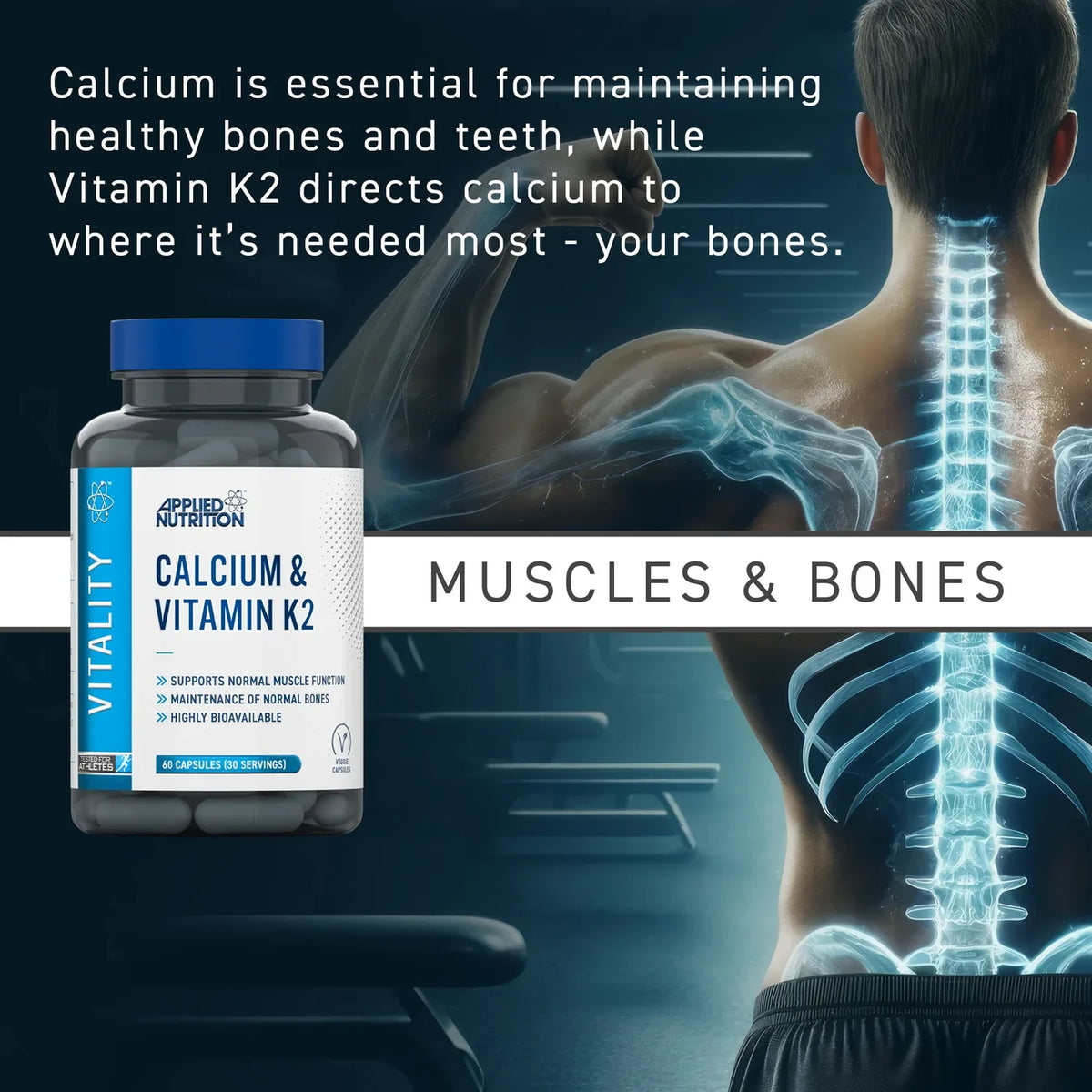 APPLIED NUTRITION Calcium & Vitamin K2 - Sports Nutrition Hub 