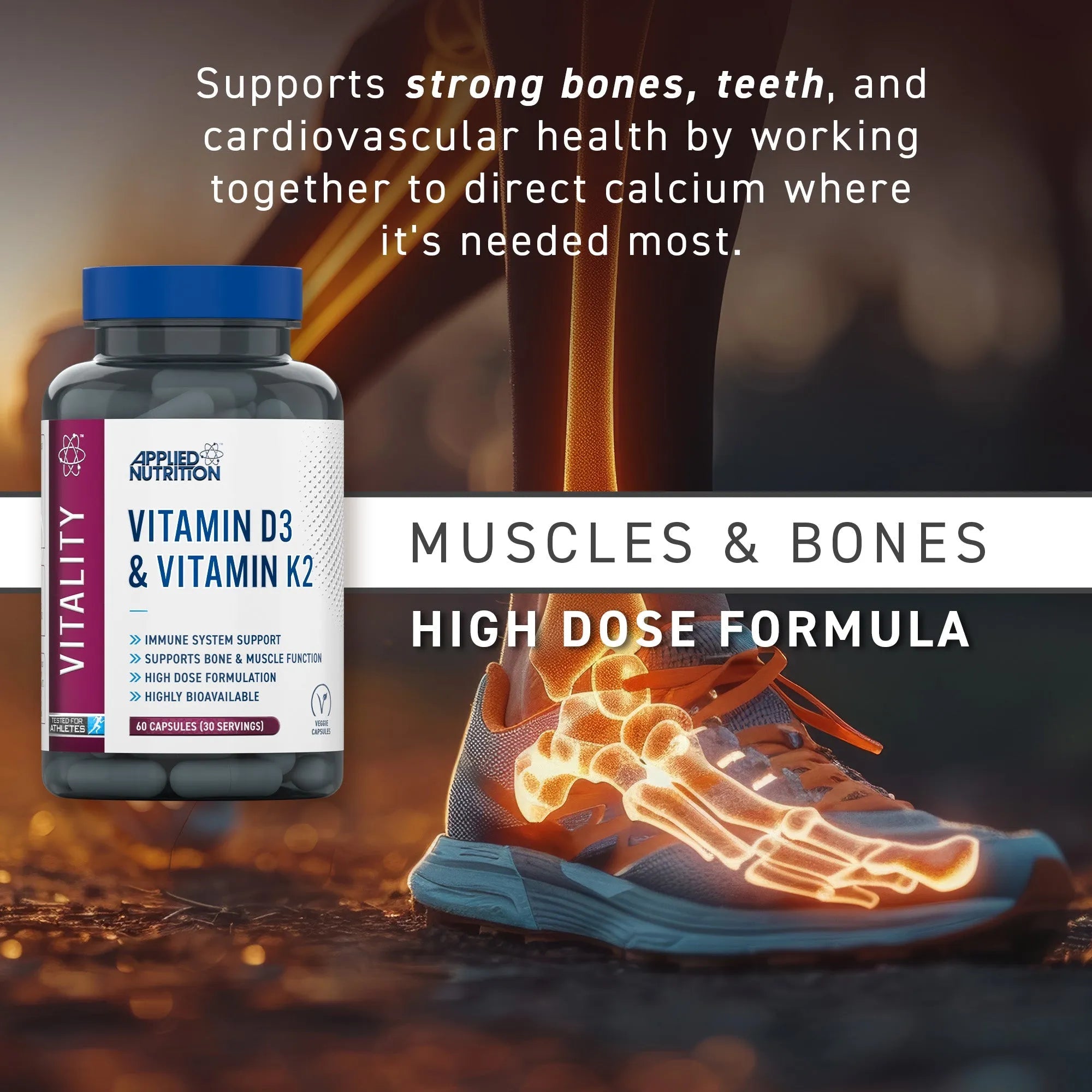 APPLIED NUTRITION Vitamin D3 & K2 - Sports Nutrition Hub 