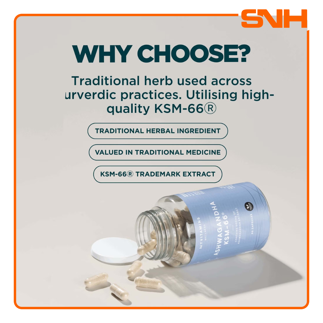 Myprotein Ashwagandha KSM-66 capsules, UK-made daily ashwagandha with 500mg full-spectrum KSM-66 root extract per capsule