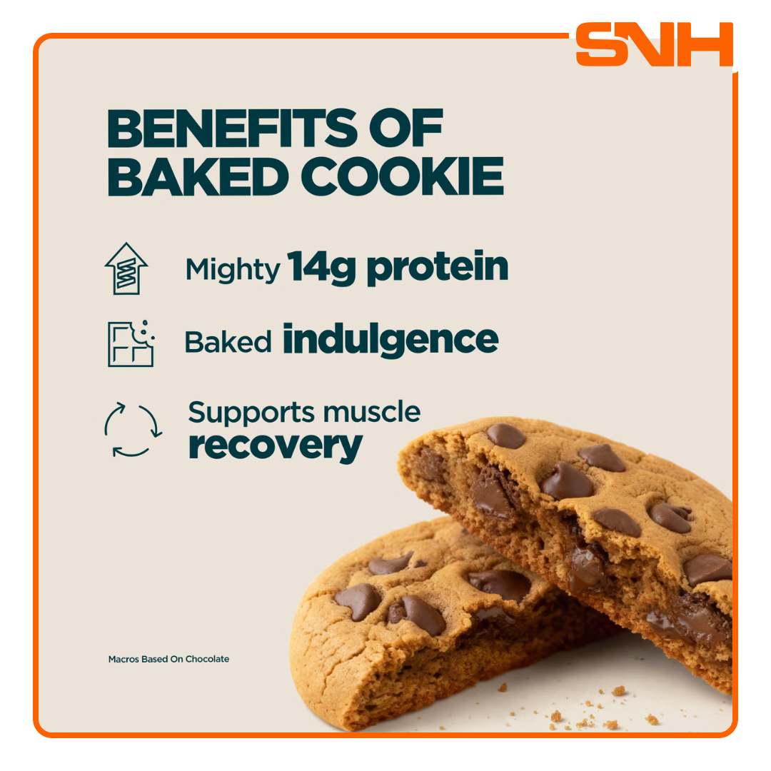 Myprotein Baked Protein Cookie, vegan-friendly award-winning protein snack with 13g pea protein and dark chocolate chunks per cookie