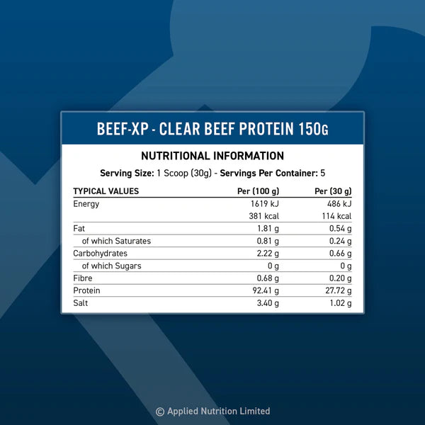 APPLIED NUTRITION BEEF-XP Clear Whey Hydrolysed Beef Protein 150g (5 Servings) - Sports Nutrition Hub 
