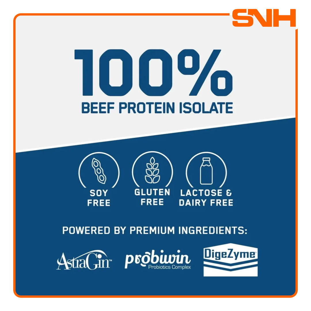 Applied Nutrition Beef Mass Gainer 3.13kg tub, UK-made halal dairy-free mass gainer with 42g beef protein isolate and 3g creatine per serving