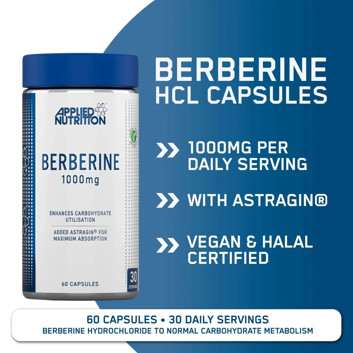 APPLIED NUTRITION Berberine Capsules 1000mg - Sports Nutrition Hub 