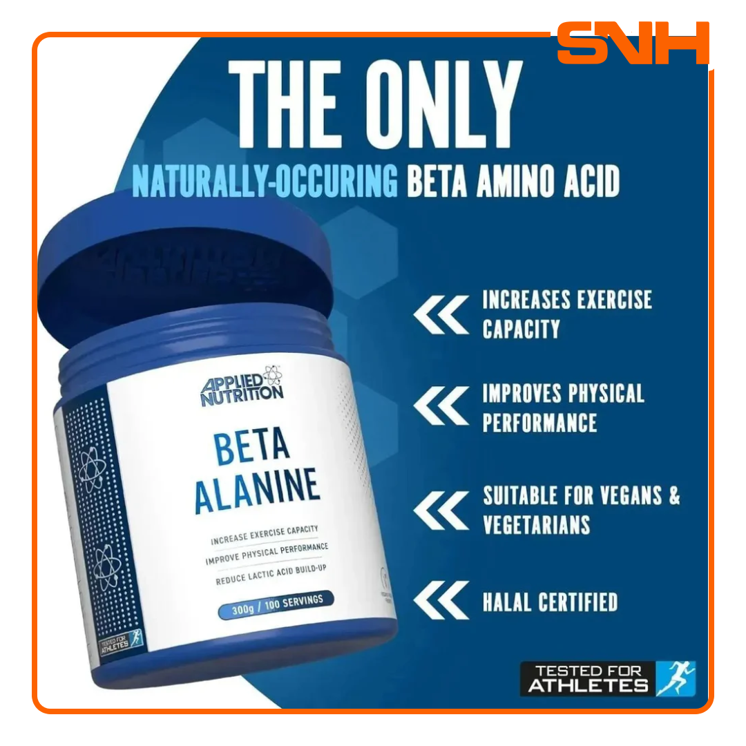 Applied Nutrition Beta Alanine 300g tub, UK-made halal beta alanine powder for endurance and recovery during high-intensity training