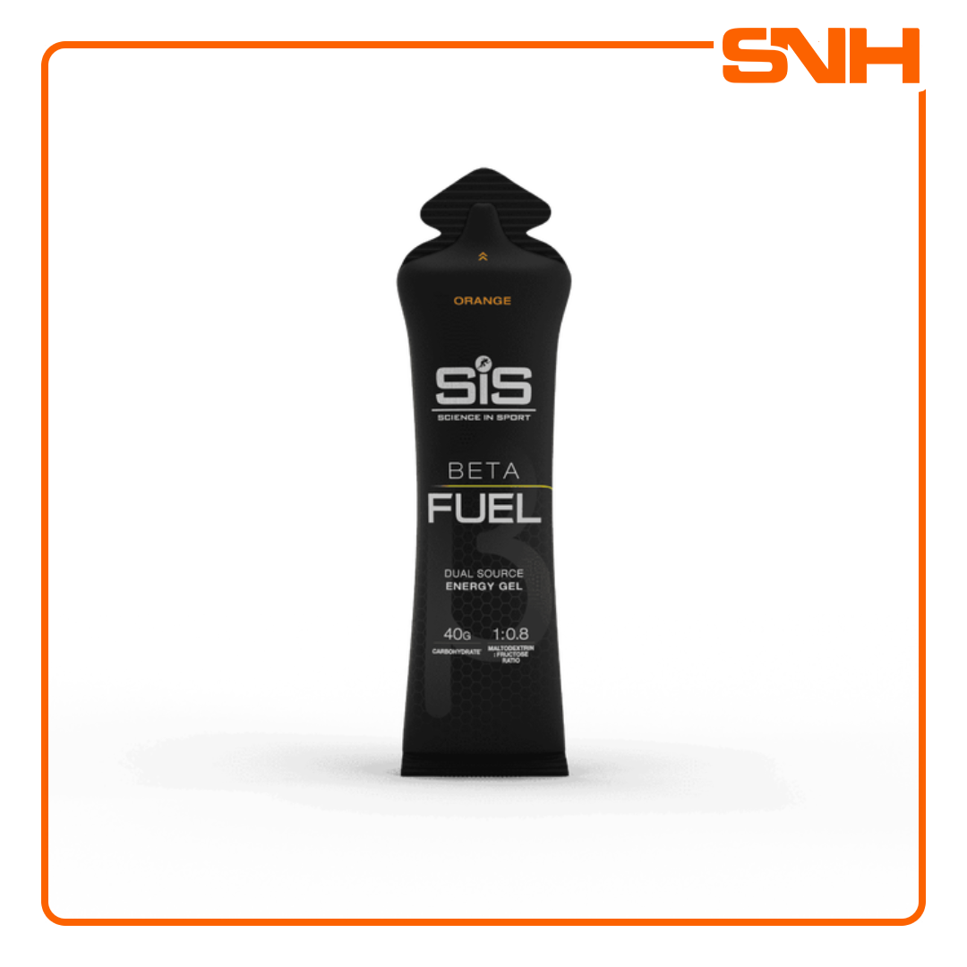 Science In Sport Beta Fuel energy gels, UK-made high-carbohydrate endurance gel with 40g dual-source carbs per sachet