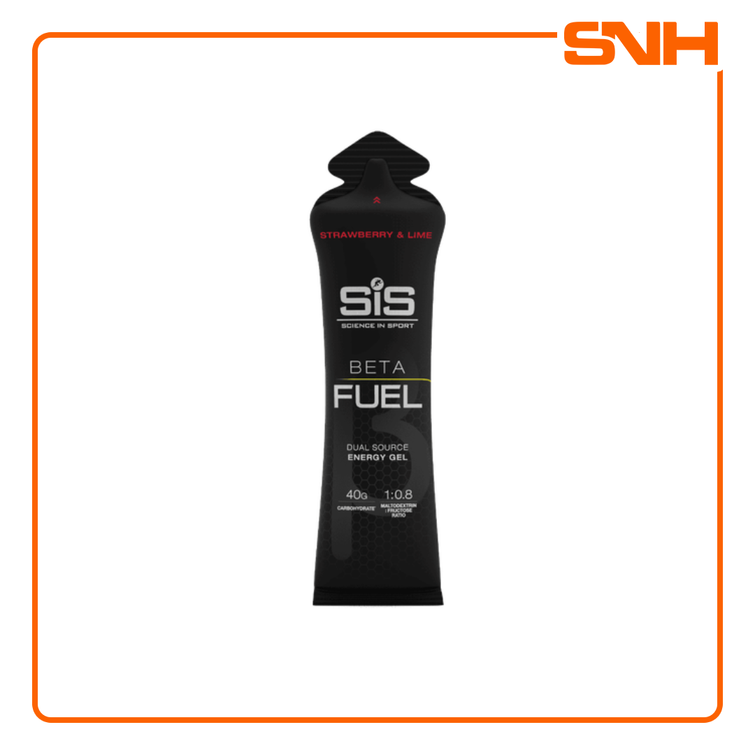 Science In Sport Beta Fuel energy gels, UK-made high-carbohydrate endurance gel with 40g dual-source carbs per sachet