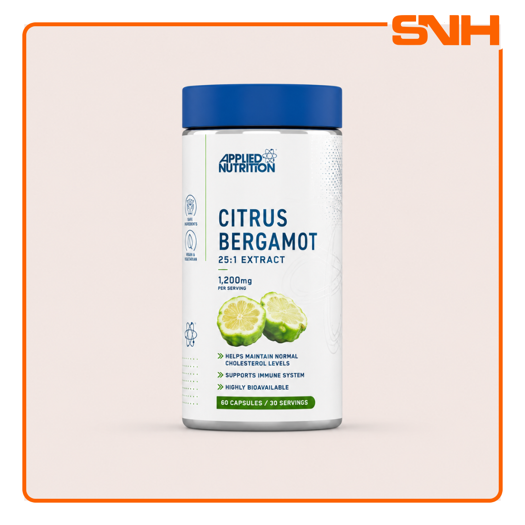 Applied Nutrition Citrus Bergamot capsules, UK-made Informed Sport certified cholesterol supplement with 25:1 extract and 38% polyphenols