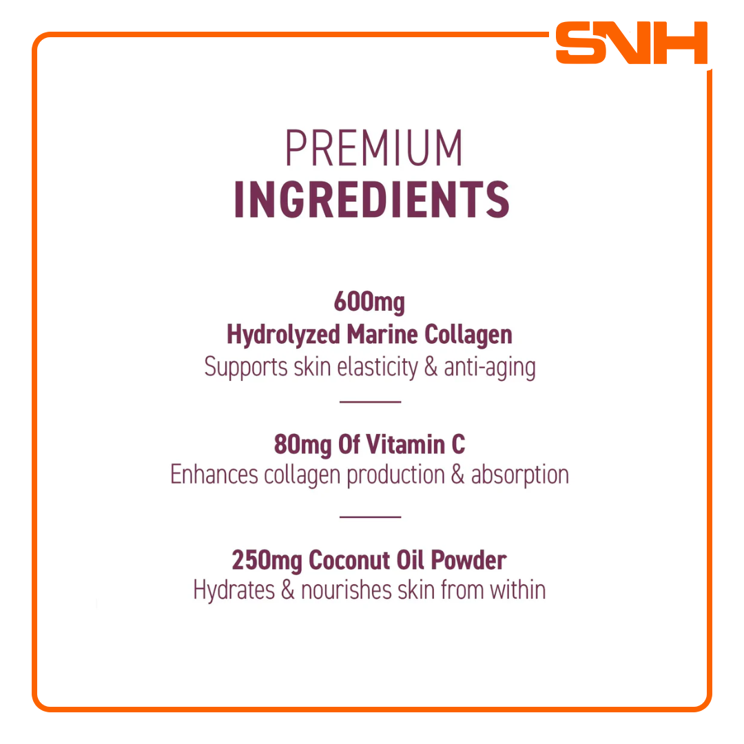 Applied Nutrition Collagen + Coconut capsules, UK-made marine collagen supplement with vitamin C and coconut oil powder for skin and joints