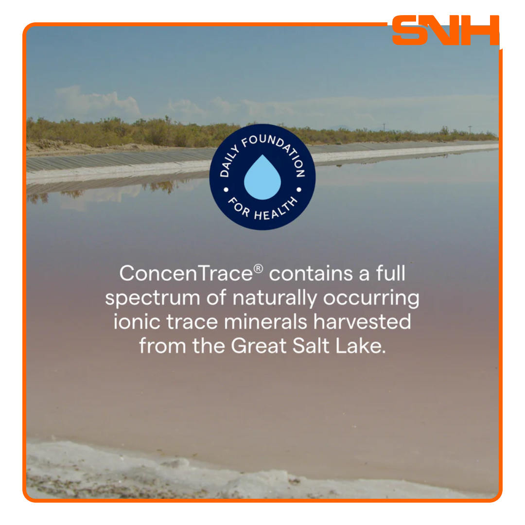 Trace ConcenTrace Trace Mineral Drops bottle, US-made ionic mineral drop for water with full-spectrum trace minerals from the Great Salt Lake