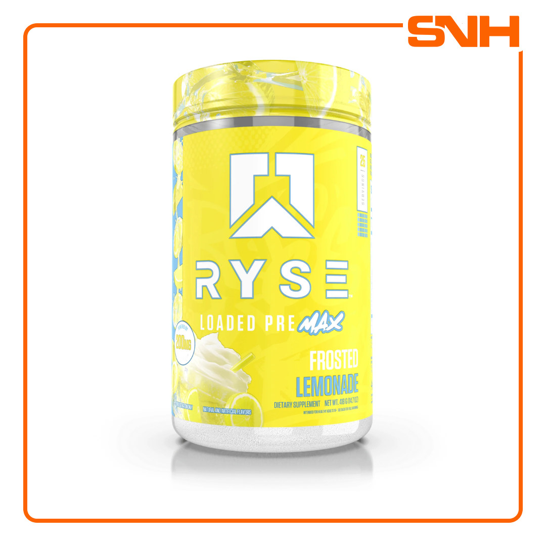 RYSE Loaded Pre MAX Pre-Workout tub, US-made high-stim pre-workout with clinical-dose L-Citrulline, Beta-Alanine, Nitrosigine and elevATP