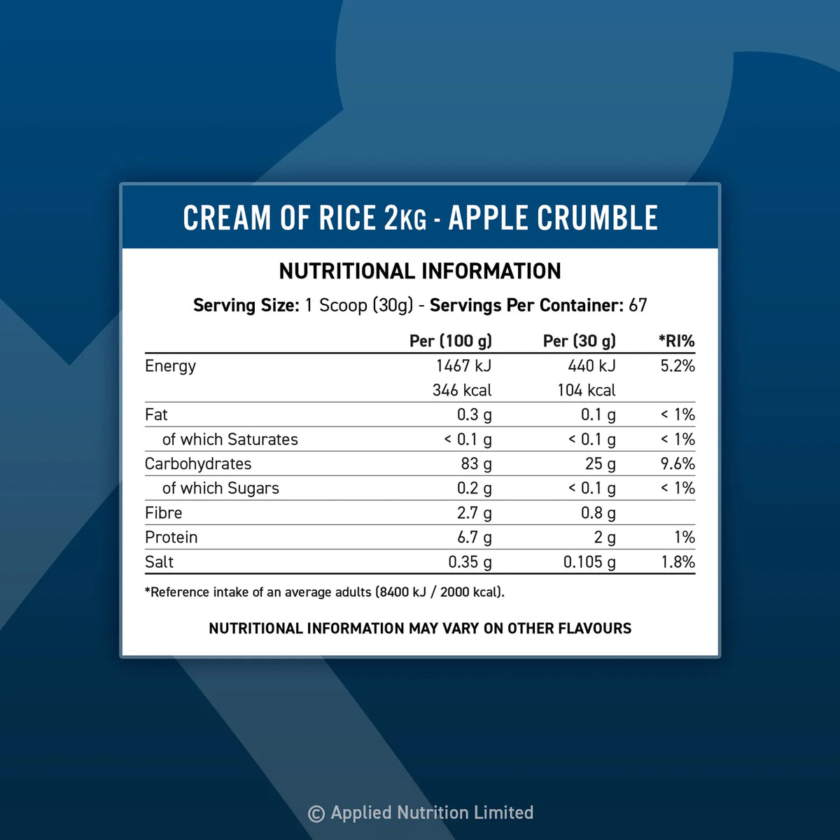 APPLIED NUTRITION Cream of Rice