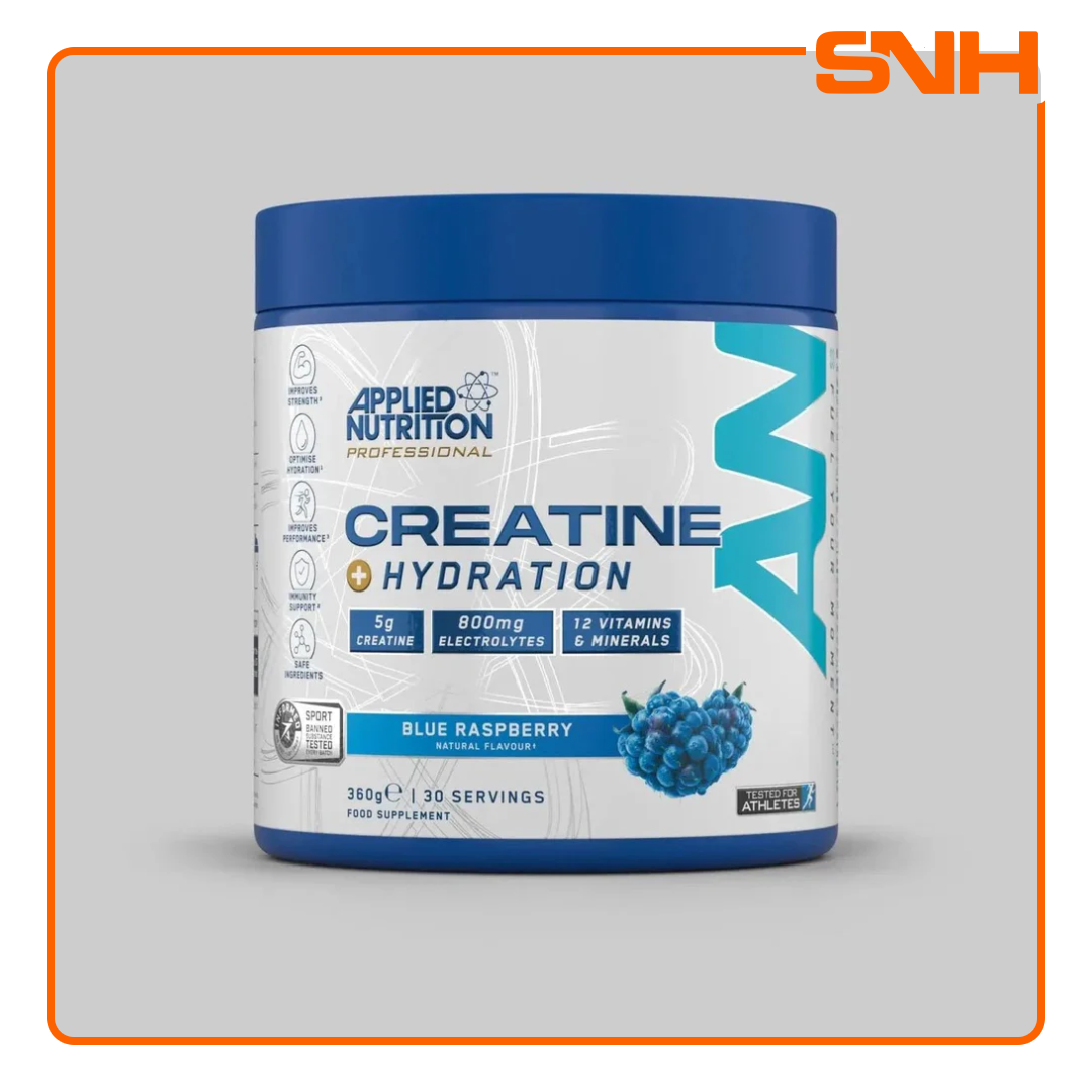 Applied Nutrition Creatine + Hydration tub, UK-made Informed Sport creatine and hydration powder with Aquamin, coconut water, and taurine