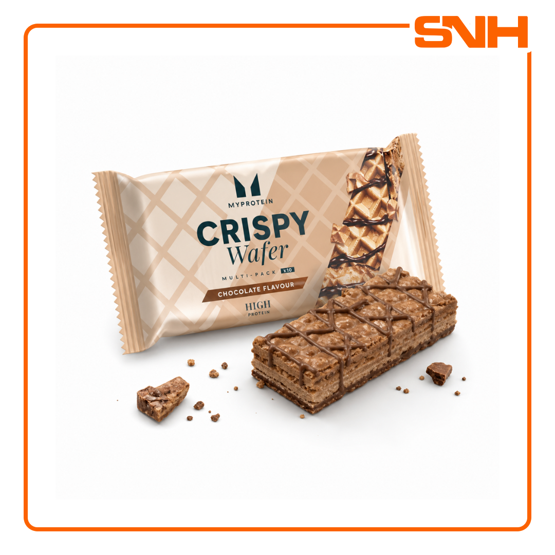 Myprotein Crispy Protein Wafers protein snack, multi-layer wafer with 15g protein per pack and reduced sugar and fat content