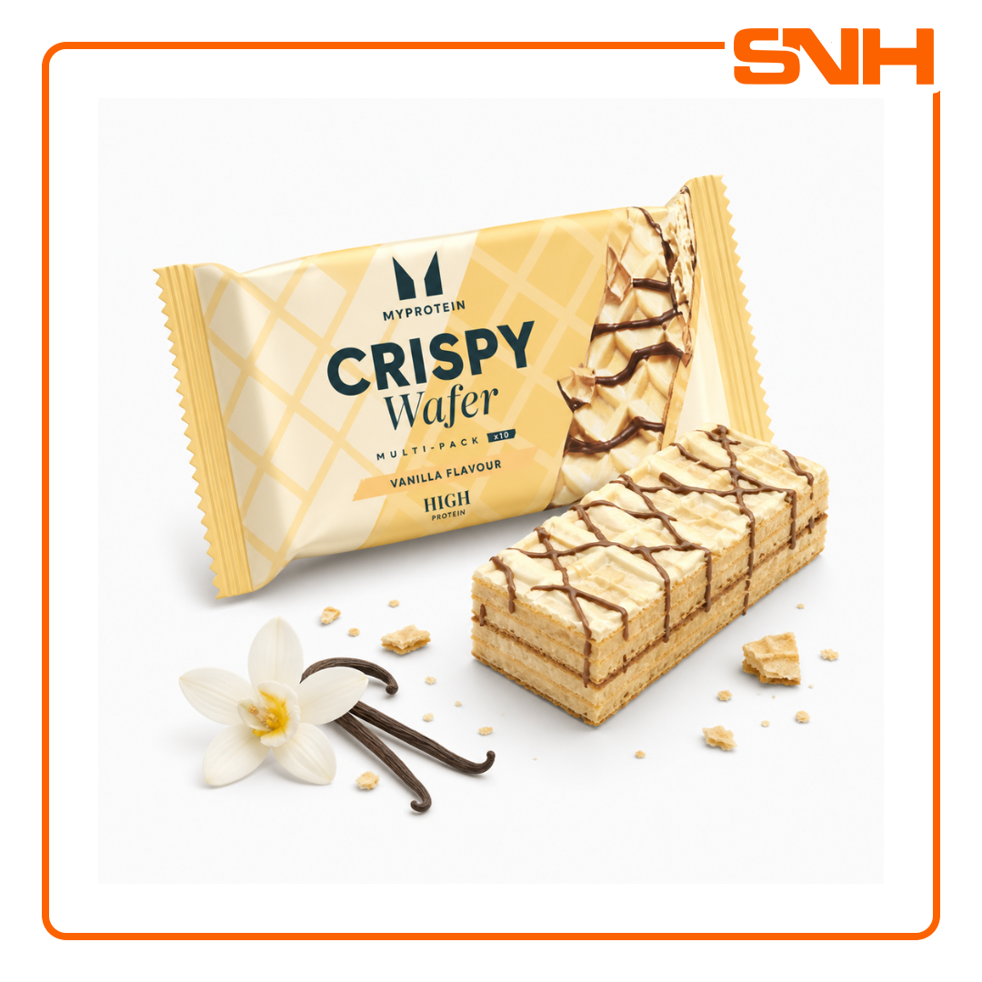 Myprotein Crispy Protein Wafers protein snack, multi-layer wafer with 15g protein per pack and reduced sugar and fat content