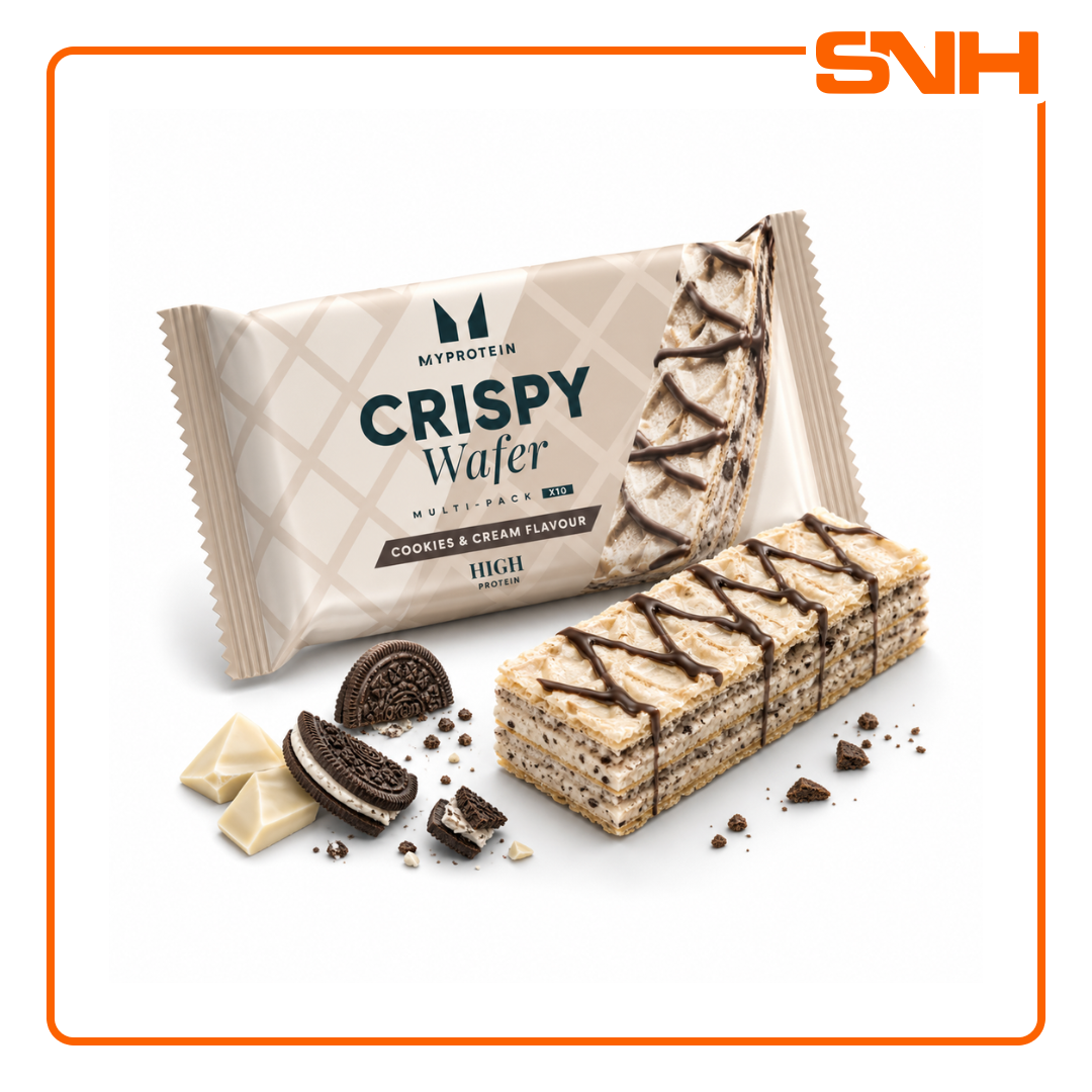 Myprotein Crispy Protein Wafers protein snack, multi-layer wafer with 15g protein per pack and reduced sugar and fat content