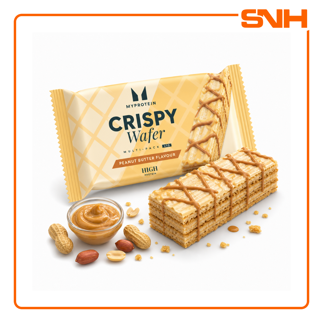 Myprotein Crispy Protein Wafers protein snack, multi-layer wafer with 15g protein per pack and reduced sugar and fat content