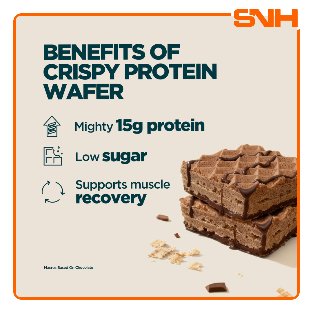Myprotein Crispy Protein Wafers protein snack, multi-layer wafer with 15g protein per pack and reduced sugar and fat content
