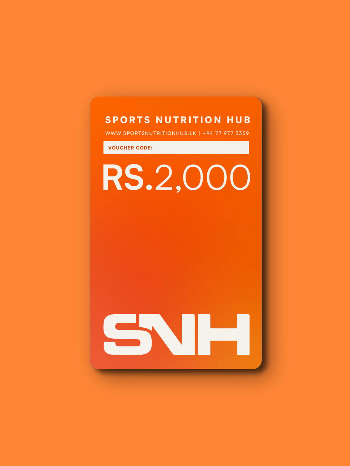 SNH GIFT CERTIFICATE - Sports Nutrition Hub 