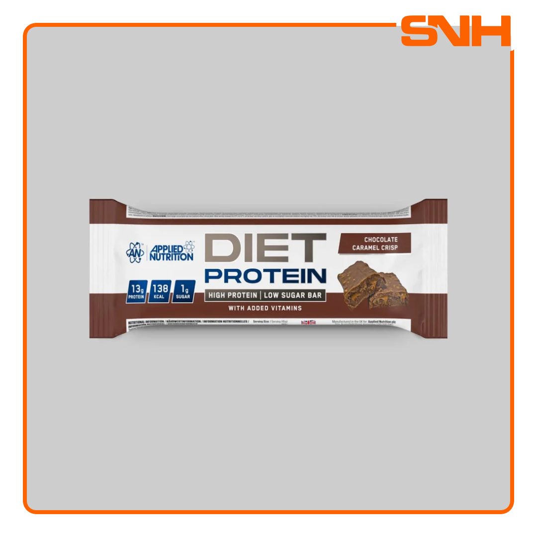 Applied Nutrition Diet Protein Bar, UK-made high-protein, calorie-controlled diet protein bar for cutting phases and daily macro support
