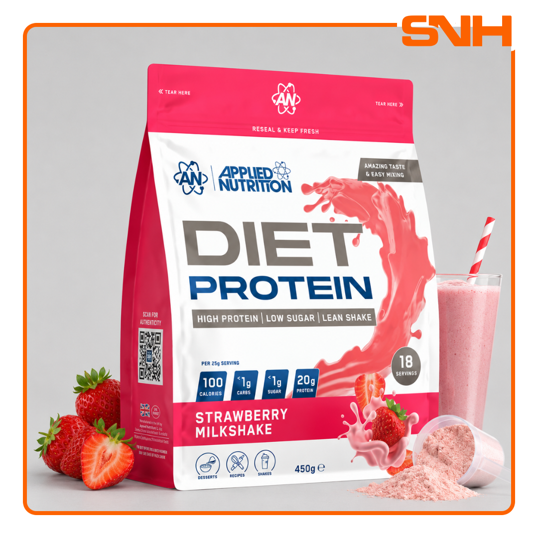 Applied Nutrition Diet Whey tub, UK-made halal-certified diet whey protein with CLA, L-Carnitine, and Green Tea Extract for weight management
