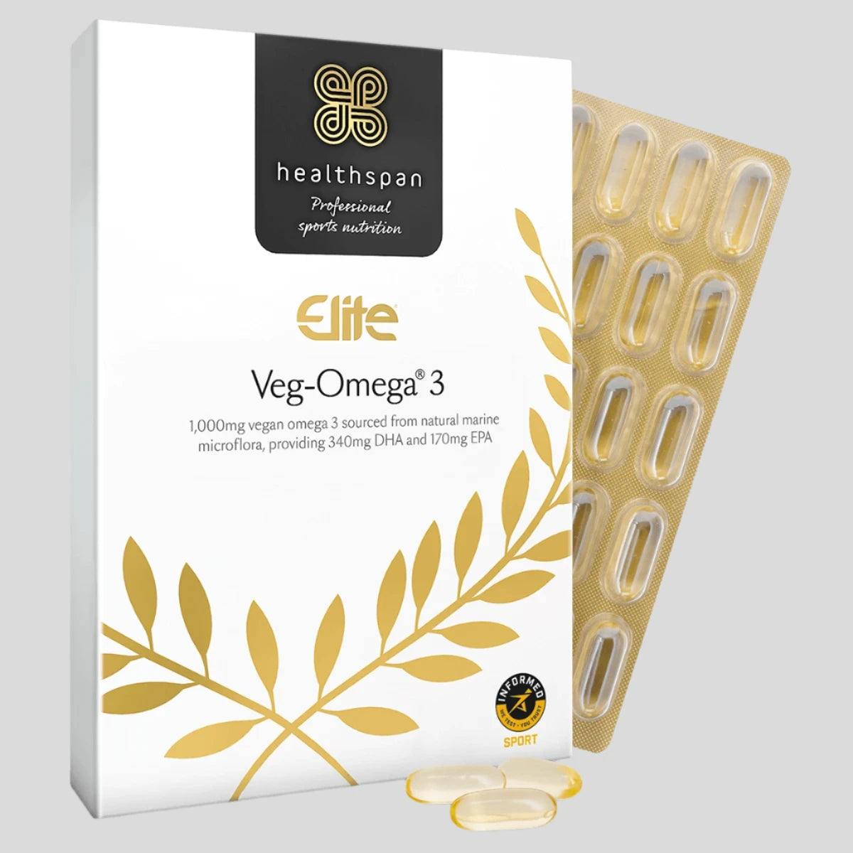 HEALTHSPAN ELITE Vegan-Omega® 3 1000mg - Sports Nutrition Hub 