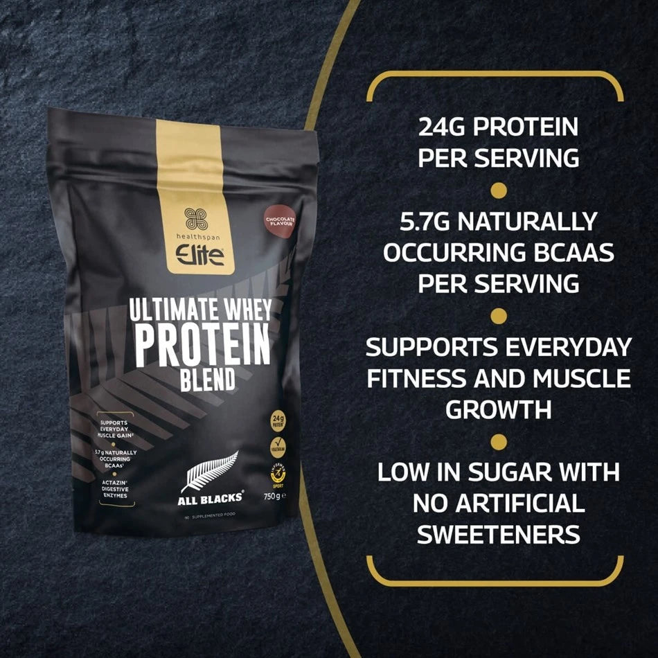 HEALTHSPAN ELITE All Blacks Ultimate Whey Protein Blend - Sports Nutrition Hub 