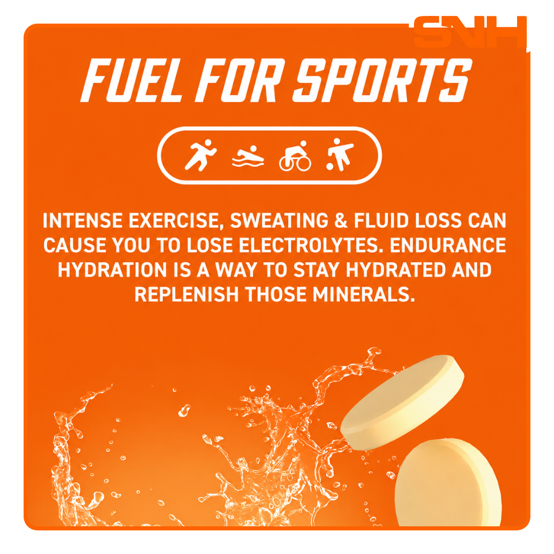 Applied Nutrition Endurance Hydration Electrolyte Tablets tube, UK-made zero-sugar effervescent endurance tablets for hydration and training