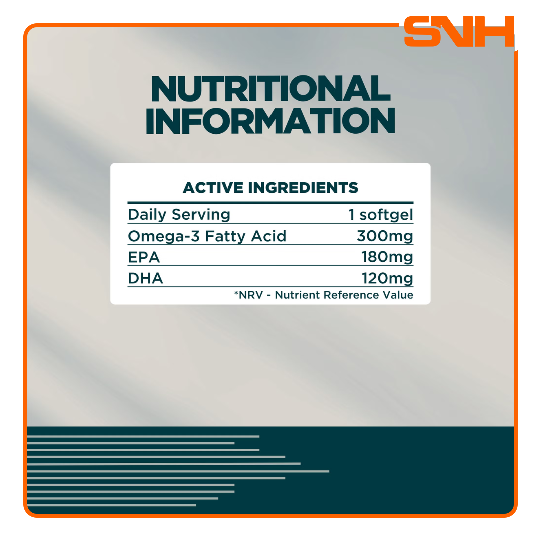 Myprotein Essential Omega 3 90-capsule pack, UK-made daily omega 3 fish oil softgel with 180mg EPA and 120mg DHA per serving