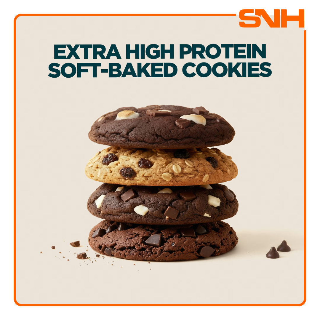 Myprotein Extra Protein Cookie protein snack, soft-baked cookie with 38g protein and 20g carbs per cookie in indulgent flavours